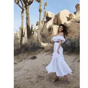 Happyxnature Savanna Ruffle Smocked Maxi Dress Tiered Christmas XS